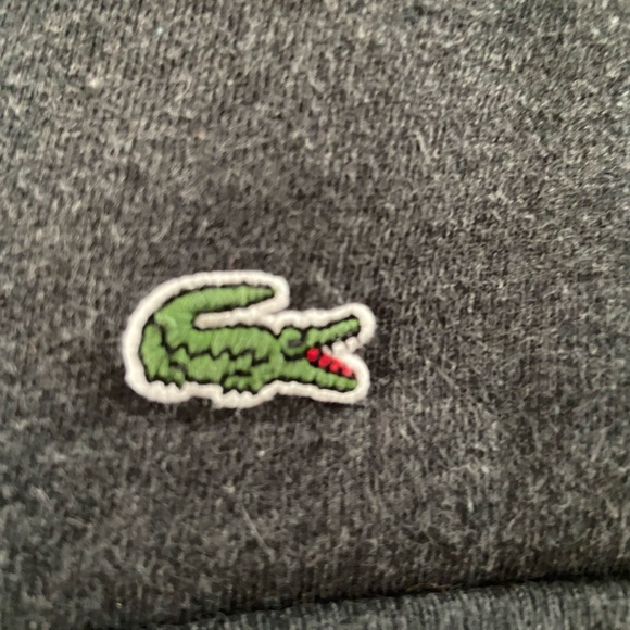 LACOSTE Unisex Tennis Player Embroidered Sweatshirt Gray Sz XL Preppy Collegiate - Picture 5 of 6